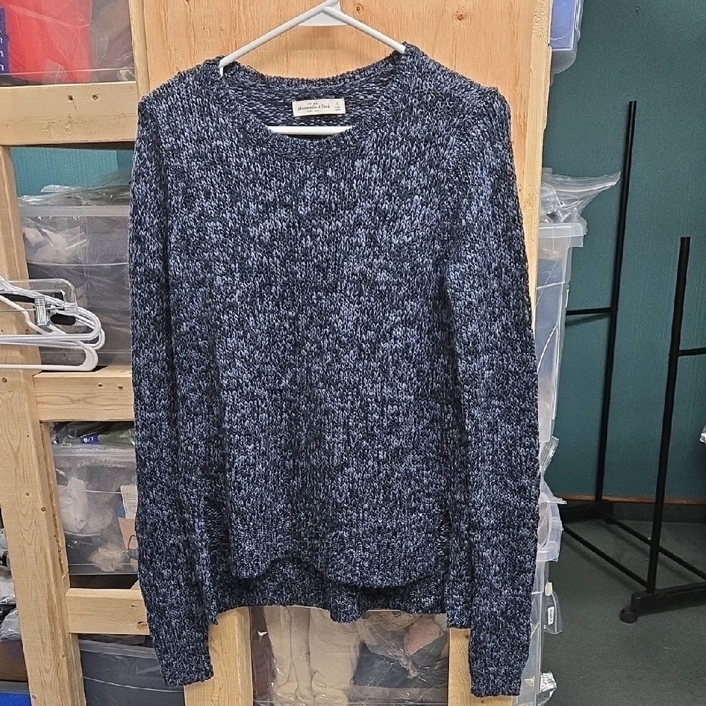 Abercrombie & Fitch Size S Navy Knit High Low Wool Blend Sweater